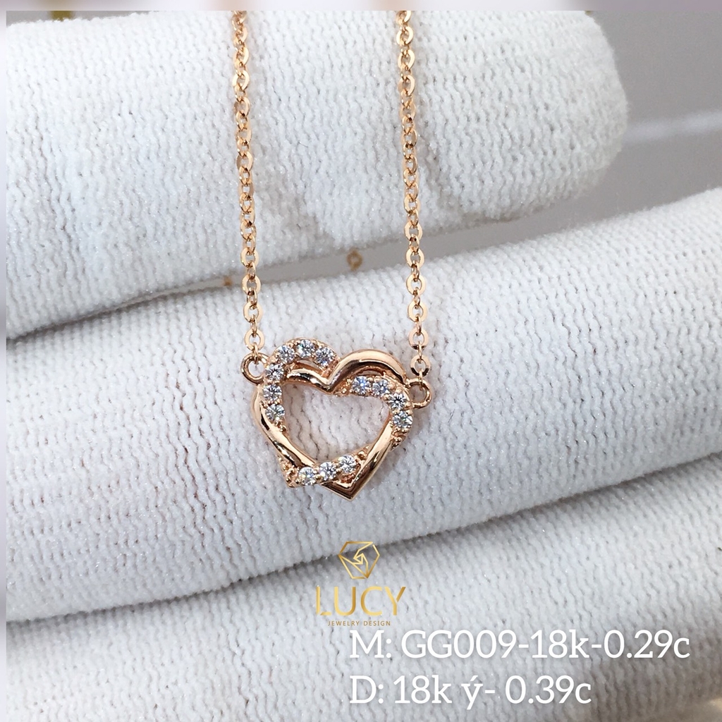 GG009 Mặt dây chuyền thiết kế trái tim vàng 10k 14k 18k - Lucy Jewely