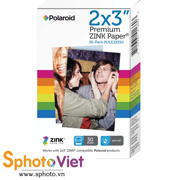 Giấy in ảnh POLAROID 2X3 ZINK 50 PK PREMIUM