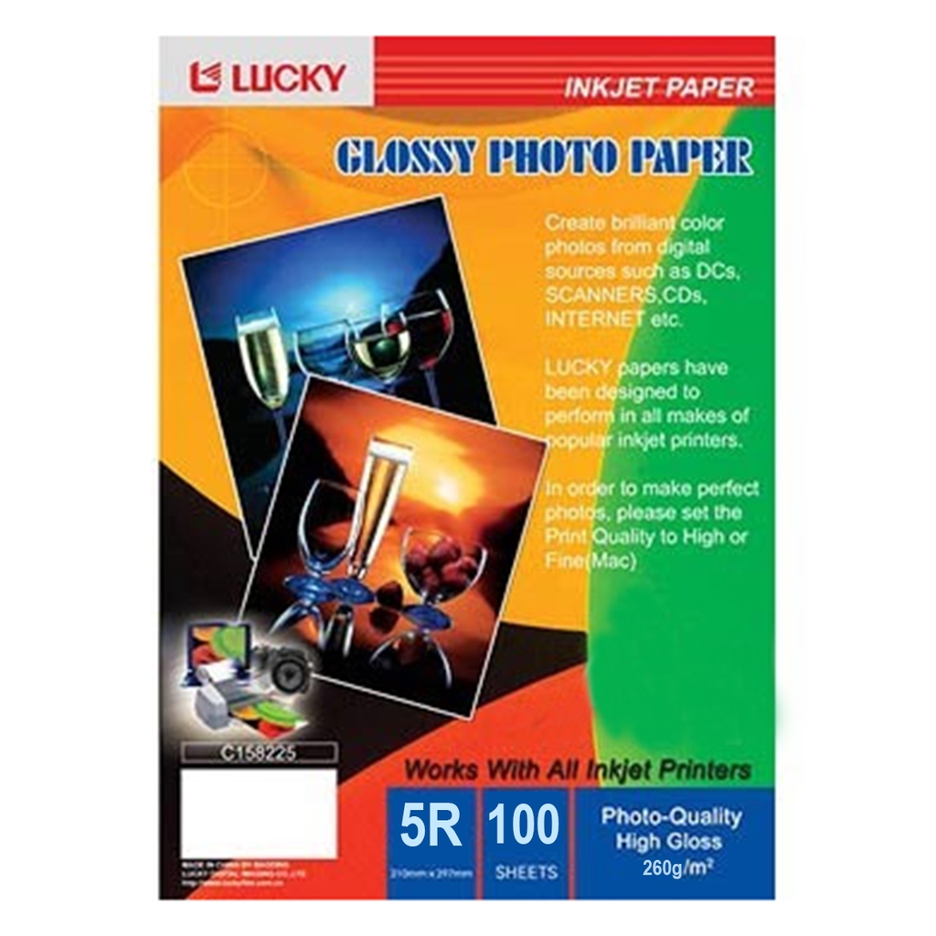 Giấy in ảnh Glossy RC Lucky 6R 15x21 260g chính hãng