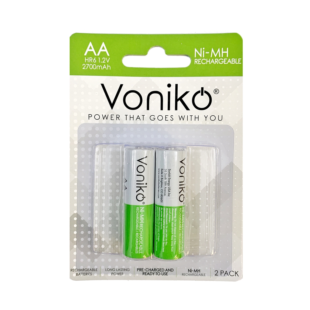 Pin sạc VONIKO USA AA HR6 1,2v 2000mAh vỉ 2 viên