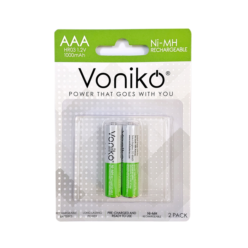 Pin sạc VONIKO USA AAA HR03 1,2v 1000mAh vỉ 2 viên