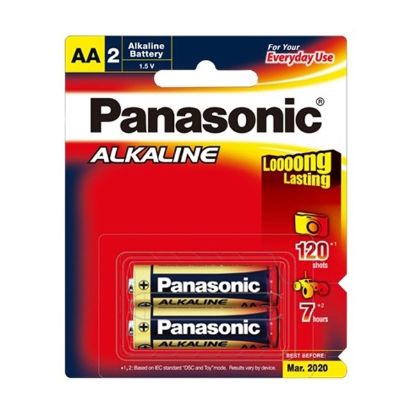 Pin tiểu AA Panasonic Alkaline LR6T/2B 1.5V vỉ 2 viên