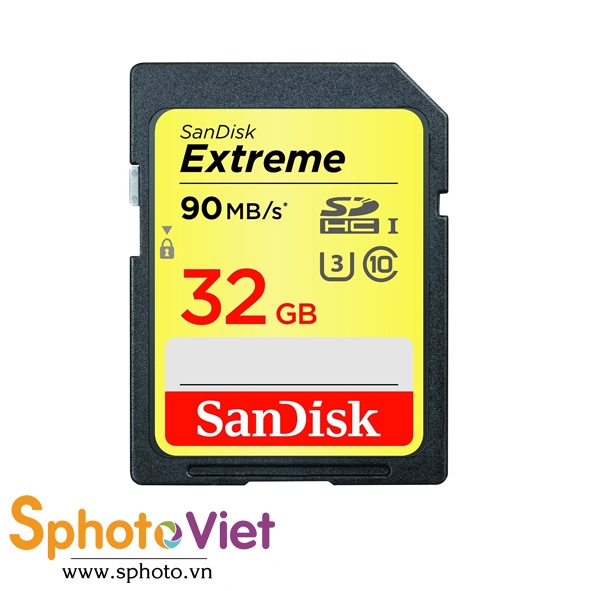 THẺ NHỚ 32GB Sandisk SDHC Extreme 90MB/s (Class 10)