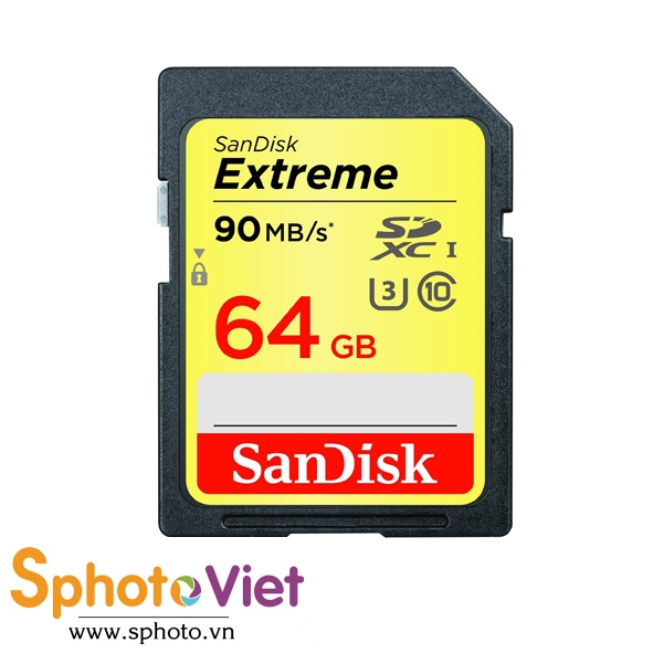 THẺ NHỚ 64GB Sandisk SDHC Extreme 90MB-s (Class 10)