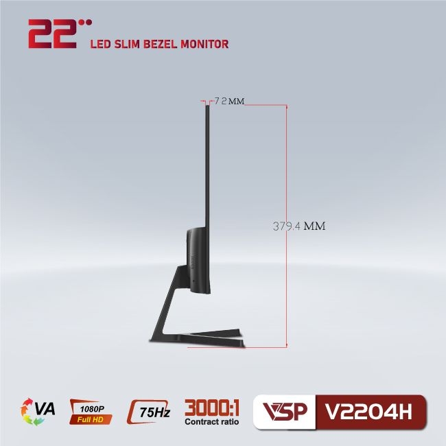 Màn hình  VSP V2204H màu đen