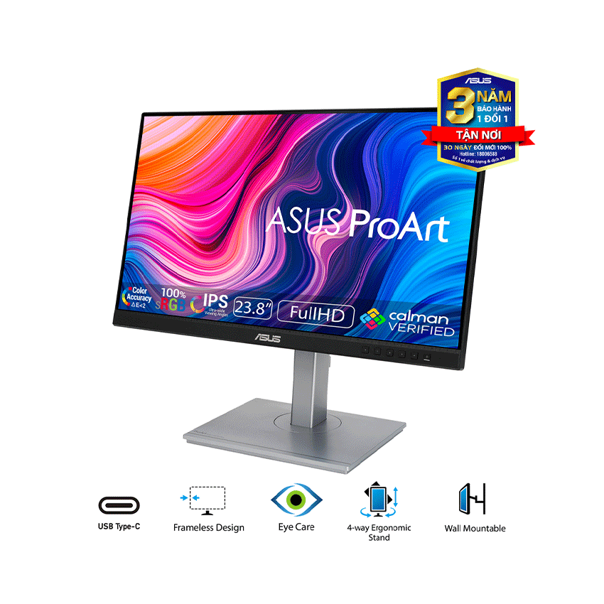 Màn Hình ASUS ProArt PA247CV-P (23.8 inch - FHD - IPS - 75Hz - 5ms - USB TypeC - sRGB 100% - Rec.709 100%)