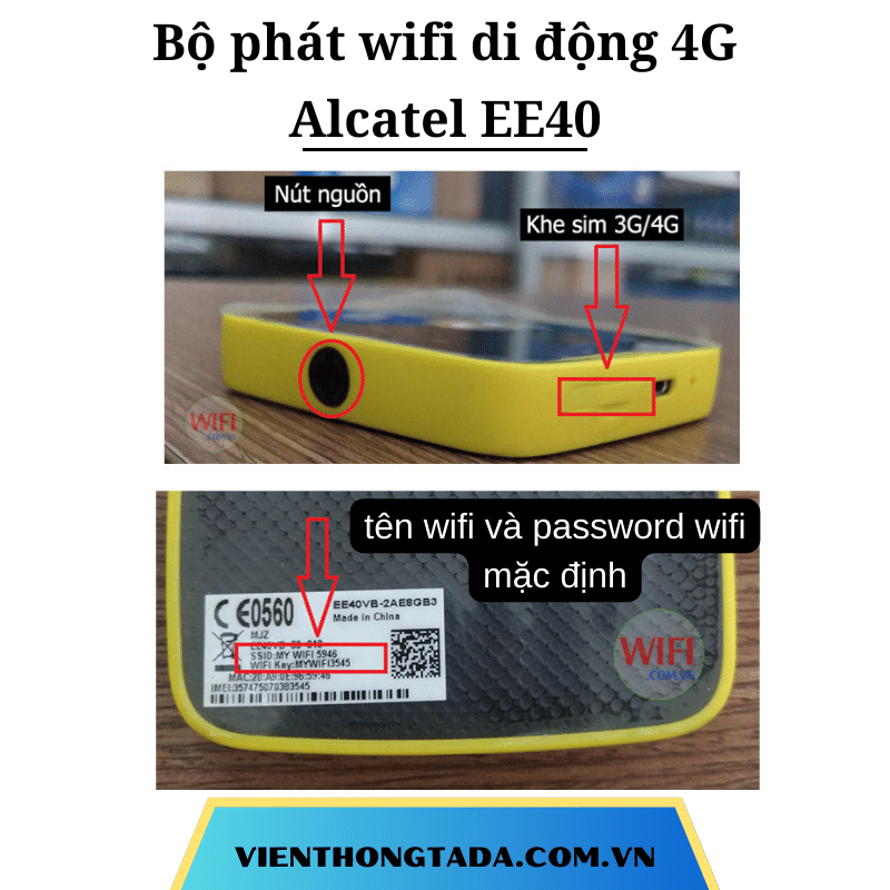 Alcatel EE40 | Bộ phát Wifi di động 4G, tốc độ 150Mbps, Pin 1500mAh, 15 thiết bị truy cập cùng lúc | Hàng Chính Hãng