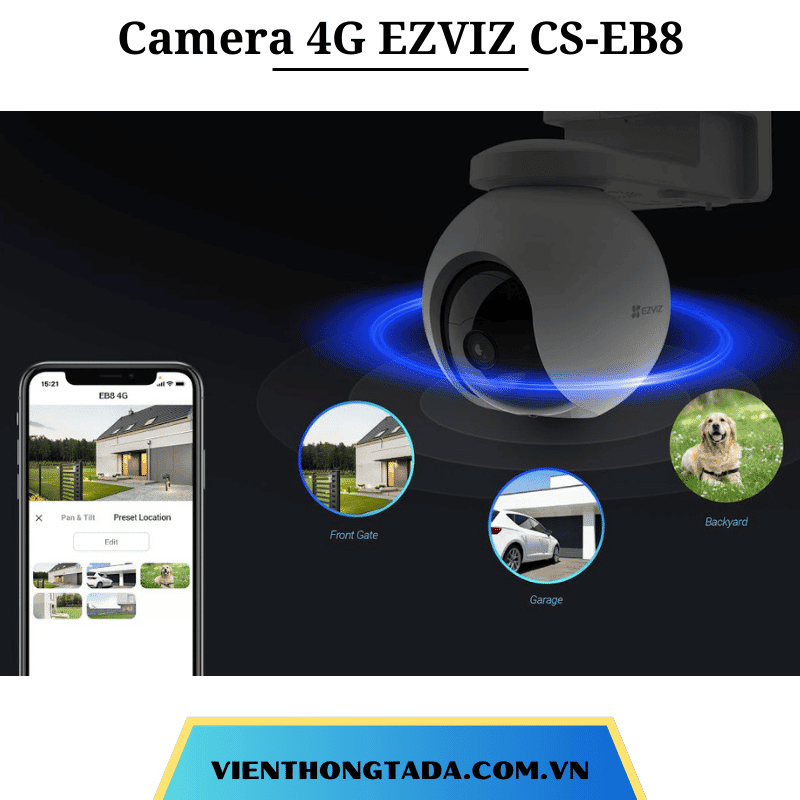 Camera 4G EZVIZ CS-EB8 | Kết Nối 4G, Pin Khủng 10400 mAh, Quay 360 Độ, Độ Phân Giải | Bảo Hành 12 Tháng 1 Đổi 1