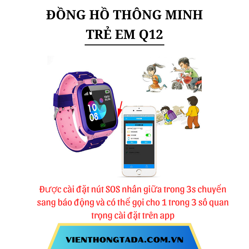 ĐỒNG HỒ TRẺ EM THÔNG MINH Q12 ĐỊNH VỊ, CHỐNG NƯỚC GỌI ĐIỆN THOẠI 2 CHIỀU TỪ XA-2