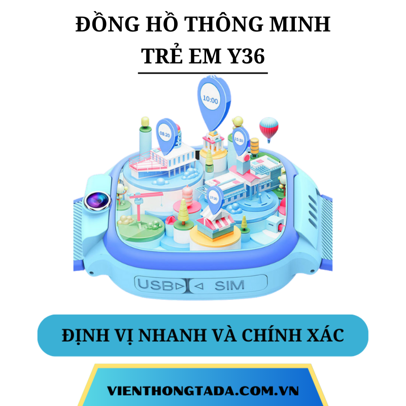Đồng Hồ Định Vị Thông Minh Trẻ Em Y36 Đàm Thoại 2 Chiều Chống nước IP67 - 3