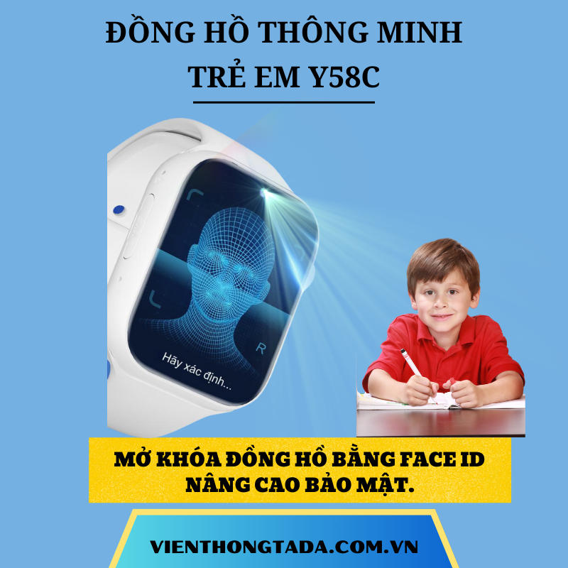 ĐỒNG HỒ THÔNG MINH Y58C CHO TRẺ EM CHỐNG NƯỚC, ĐINH VỊ, GỌI 2 CHIỀU, VIDEO CALL.