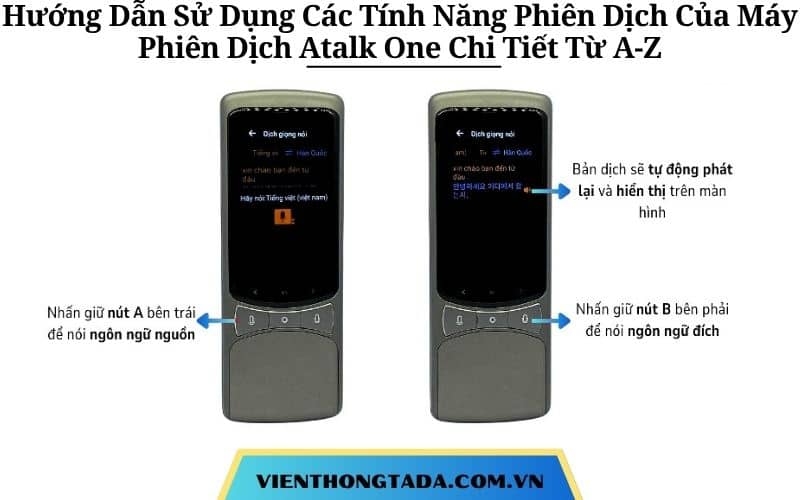 Hướng Dẫn Sử Dụng Các Tính Năng Phiên Dịch Của Máy Phiên Dịch Atalk One Chi Tiết Từ A-Z