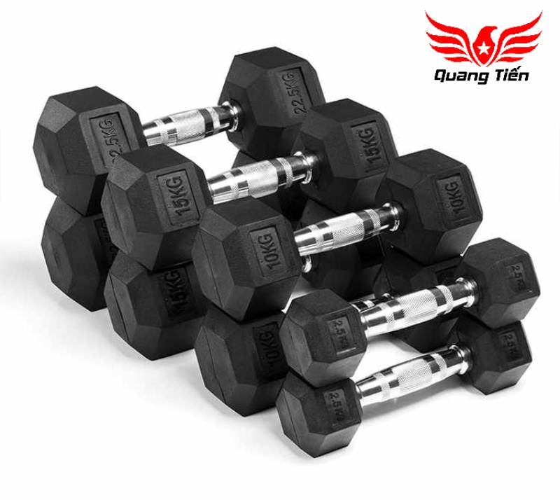 Tạ tay cao su lục giác cao cấp Iron Bull 10kg nhập khẩu ( giá 1 quả )