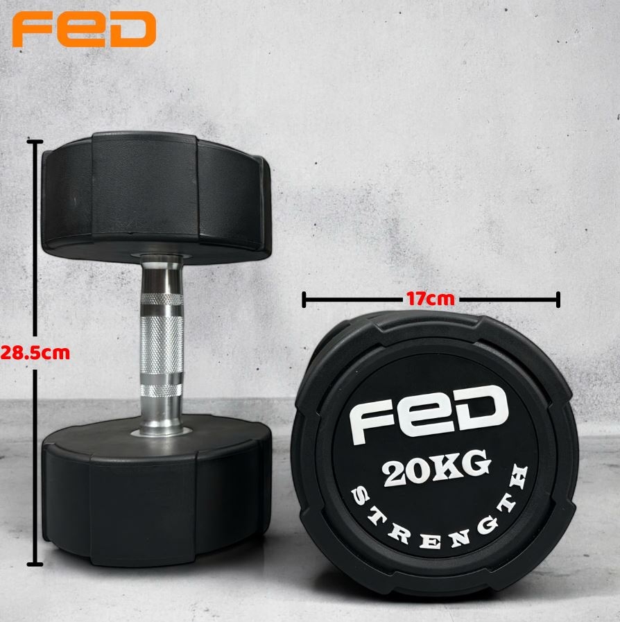 Tạ tay đơn FED – Gang bọc cao su – cân nặng từ 2.5kg đến 25kg ( giá 1 chiếc )
