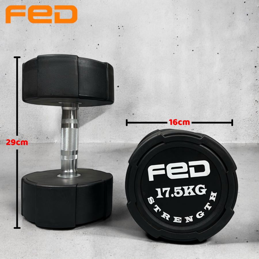 Tạ tay đơn FED – Gang bọc cao su – cân nặng từ 2.5kg đến 25kg ( giá 1 chiếc )