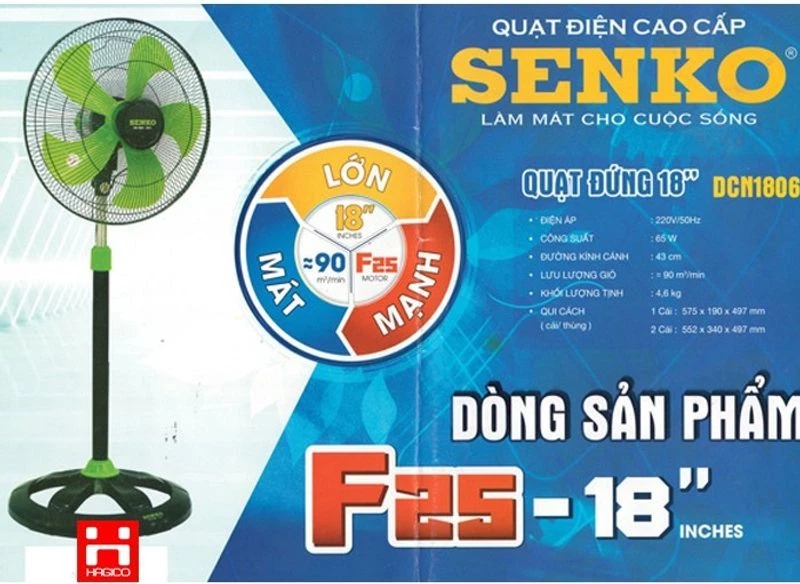 Quạt cây công nghiệp Senko DCN1806 Xanh