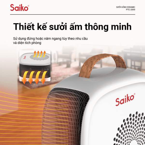 Quạt Sưởi Gốm Saiko PTC-2000 (2000W)
