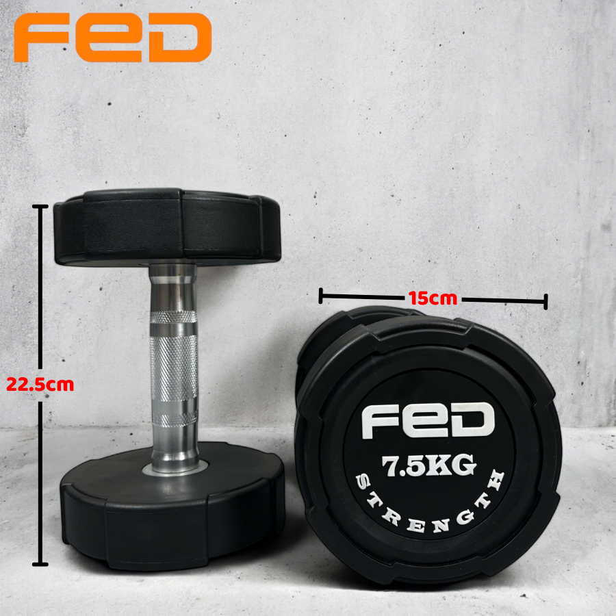 Tạ tay đơn FED – Gang bọc cao su – cân nặng từ 2.5kg đến 25kg ( giá 1 chiếc )