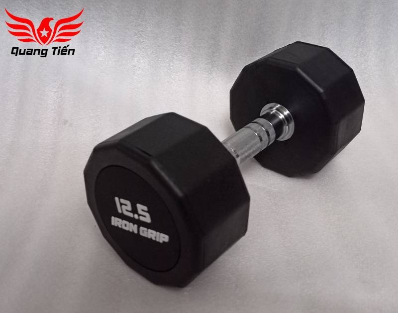 Tạ tay bọc cao su Iron Grip 12,5 kg (1 chiếc)
