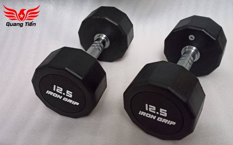 Tạ tay bọc cao su Iron Grip 12,5 kg (1 chiếc)