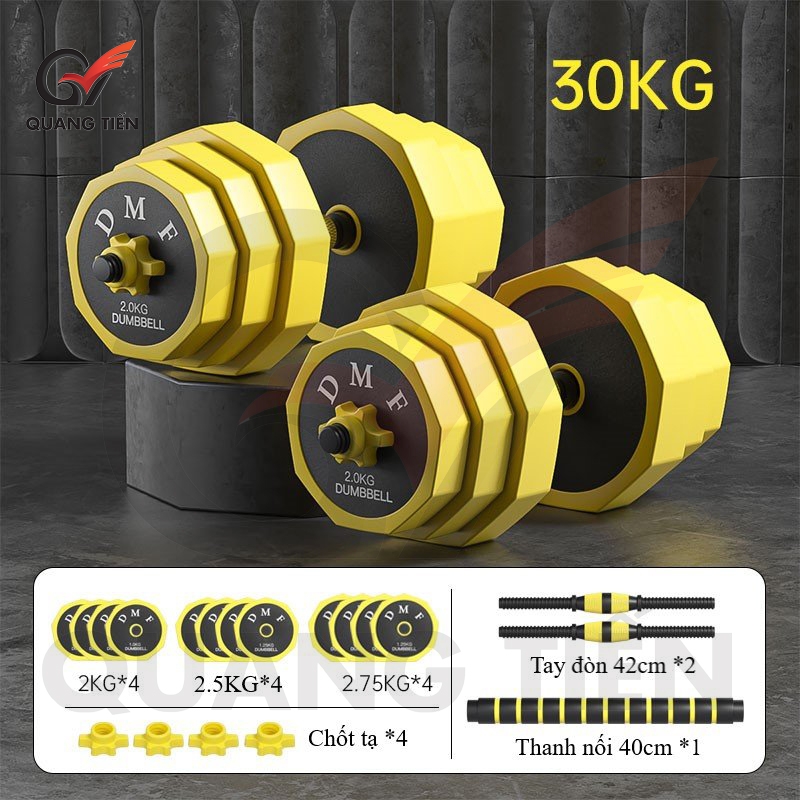 Tạ Tay + Tạ Đẩy kết hợp (2 in 1) chất liệu sắt- Loại 20-30-40KG ver1
