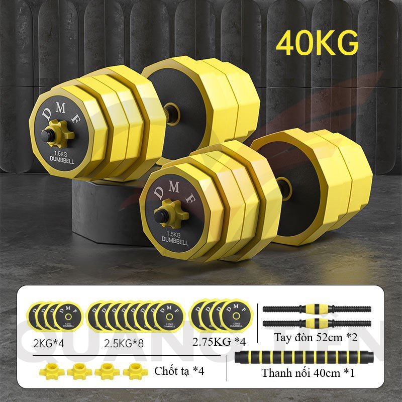 Tạ Tay + Tạ Đẩy kết hợp (2 in 1) chất liệu sắt- Loại 20-30-40KG ver1