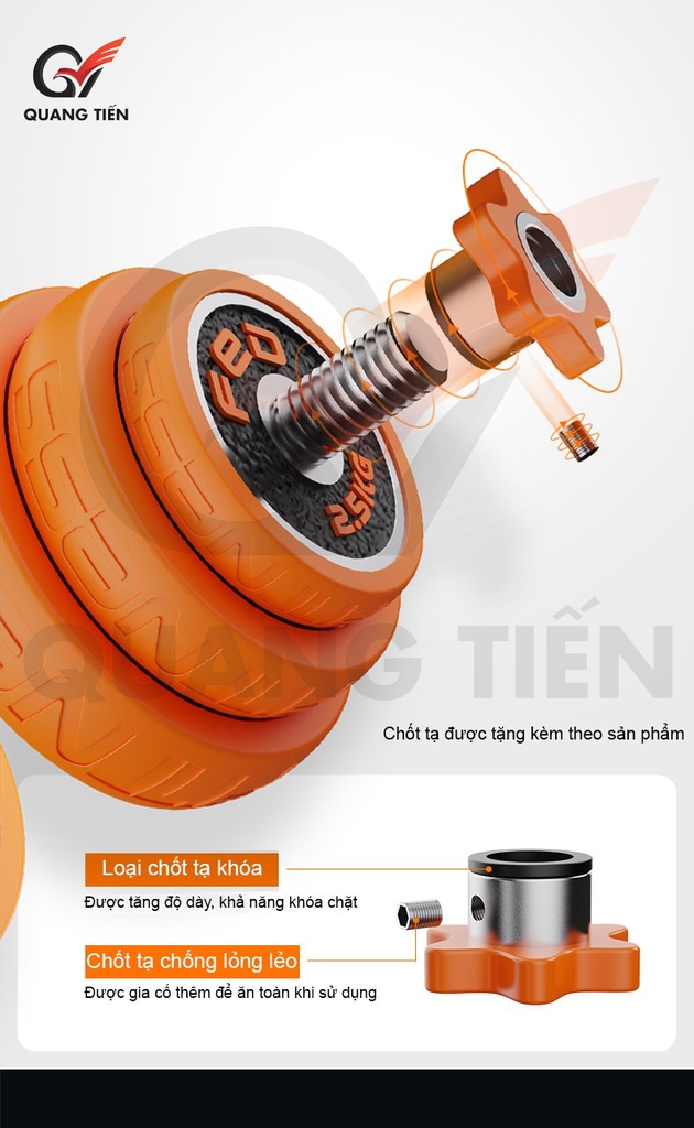 Bộ Tạ Tay Điều Chỉnh 4 IN 1 FED Tạ Gang-Loại 20-30KG.