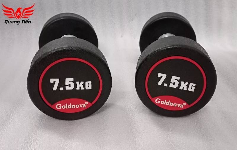 Tạ tay thép bọc cao su tay inox cao cấp Goldnova 2,5kg nhập khẩu (giá 1 chiếc)
