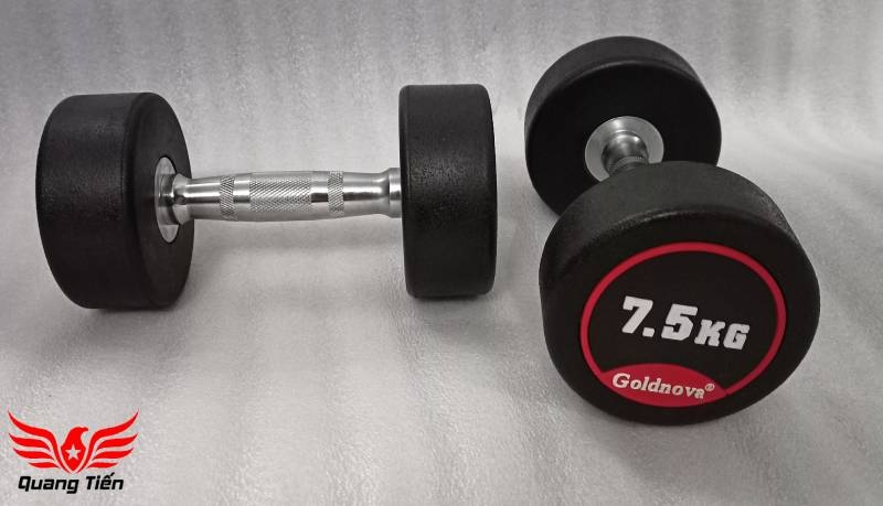 Tạ tay thép bọc cao su tay inox cao cấp Goldnova 2,5kg nhập khẩu (giá 1 chiếc)