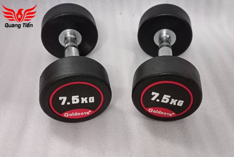 Tạ tay thép bọc cao su tay inox cao cấp Goldnova 2,5kg nhập khẩu (giá 1 chiếc)