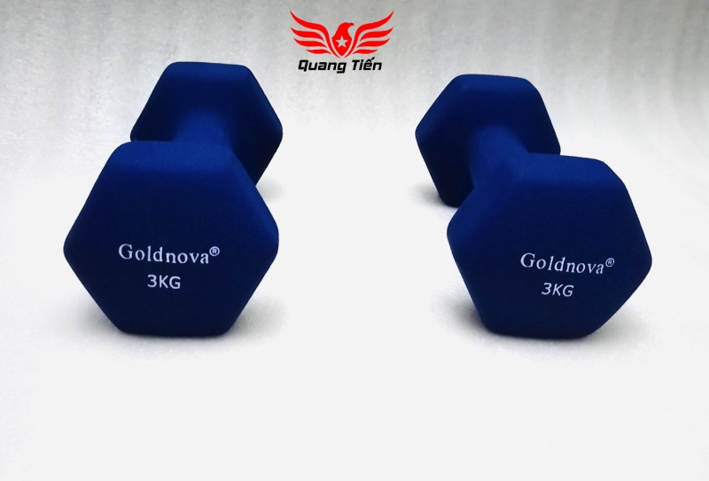 Tạ tay thép bọc su chất liệu nhung gai cao cấp Goldnova 10kg (giá 1 chiếc)