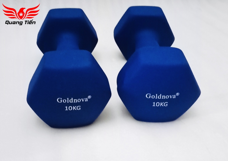 Tạ tay thép bọc su chất liệu nhung gai cao cấp Goldnova 10kg (giá 1 chiếc)