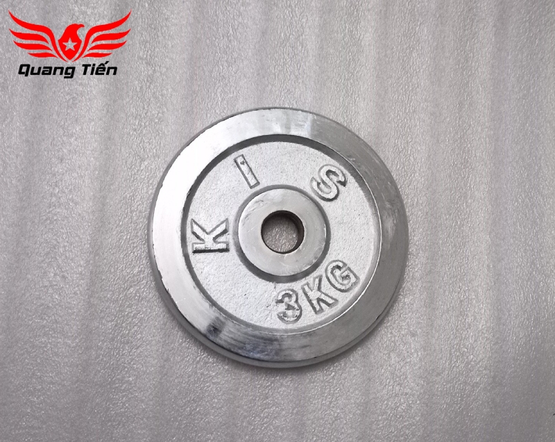 Tạ bánh đĩa sắt nhập khẩu siêu đẹp mạ inox 3kg