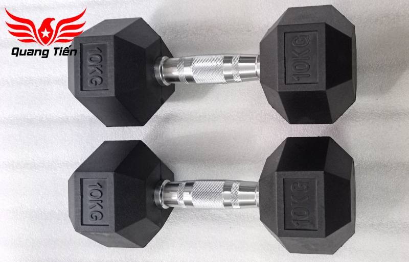 Tạ tay cao su lục giác cao cấp Iron Bull 10kg nhập khẩu ( giá 1 quả )