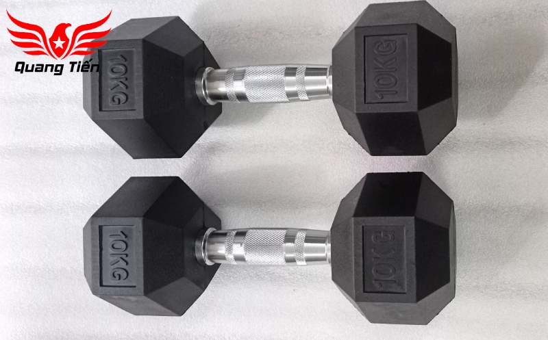 Tạ tay cao su lục giác cao cấp Iron Bull 10kg nhập khẩu ( giá 1 quả )
