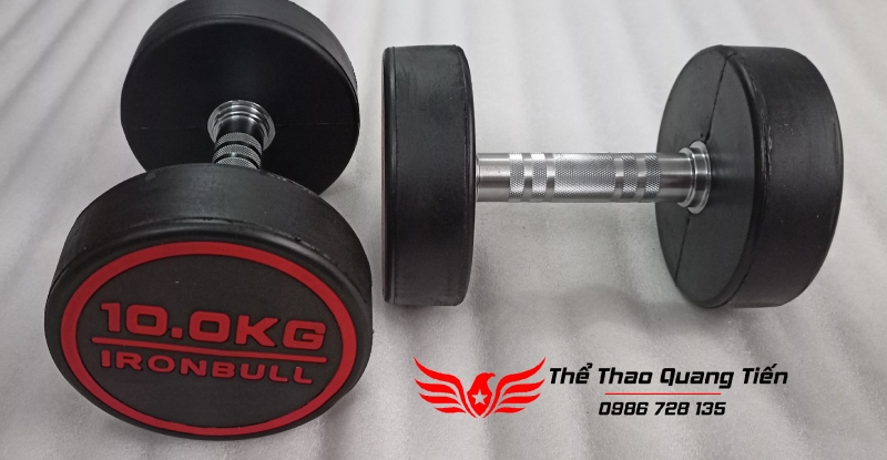 Tạ tay thép bọc cao su IronBull IR03 nhập khẩu chính hãng (giá 1 quả)