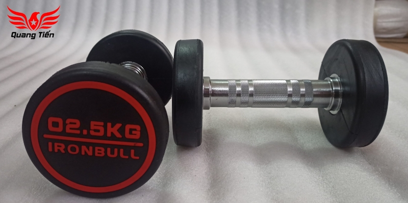 Tạ tay thép bọc cao su IronBull IR03 nhập khẩu chính hãng (giá 1 quả)