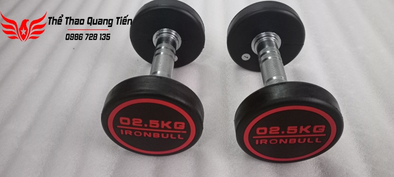 Tạ tay thép bọc cao su IronBull IR03 nhập khẩu chính hãng (giá 1 quả)