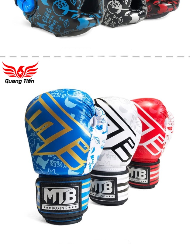 Găng tay boxing mini màu trắng cho trẻ em MTB 6oz 5.0