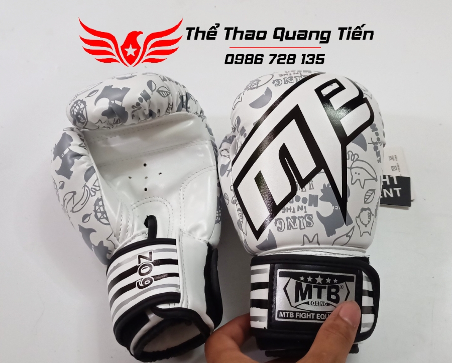 Găng tay boxing mini màu trắng cho trẻ em MTB 6oz 5.0