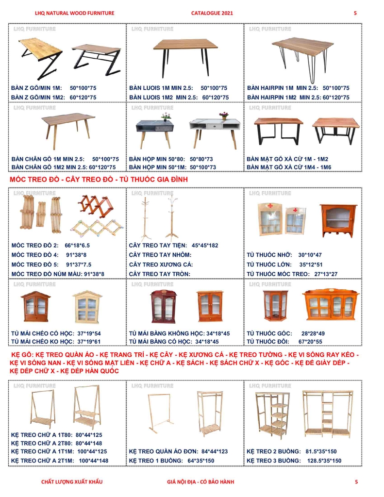 Catalogue Nội Thất Gỗ Tự Nhiên LHQ