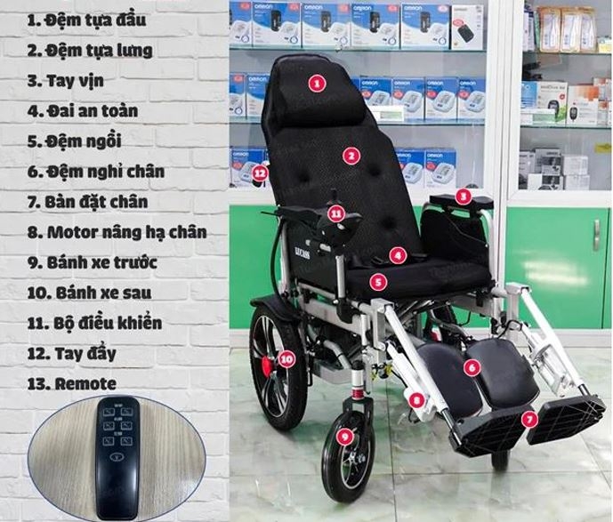 Xe lăn điện ngã lưng, Model: JAZZ-S803