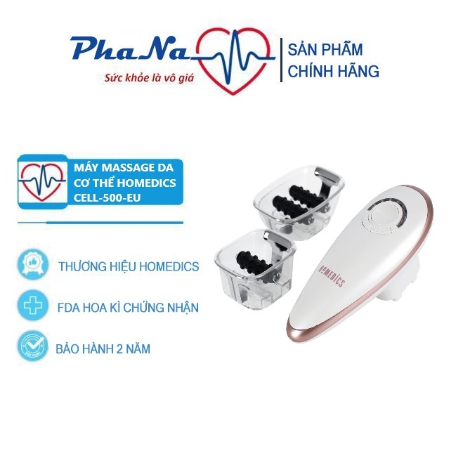 Máy massage hút chân không cao cấp HoMedics CELL-500-EU, làm mịn da, giảm mỡ dưới da , điều trị da sần sùi vỏ cam