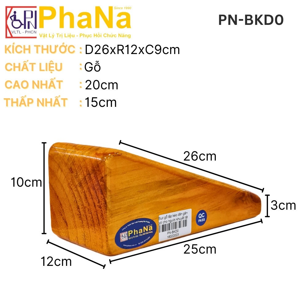 PN-BKD0 - Bục gỗ tập kéo dãn gân gót - PHCN