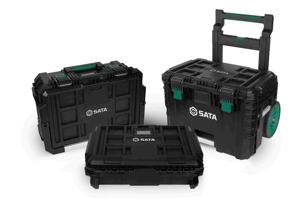 Hộp dụng cụ bánh xe và tay đẩy SATA 585*484*718mm 95327 - Dampproof Trolley Stackable Box