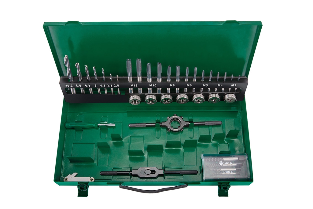 Bộ mũi khoan (taro) 1 bộ 37 cái SATA 50455 - 37Pc. HSS Tap &Twist Drill Set