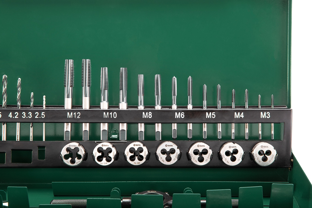 Bộ mũi khoan (taro) 1 bộ 37 cái SATA 50455 - 37Pc. HSS Tap &Twist Drill Set