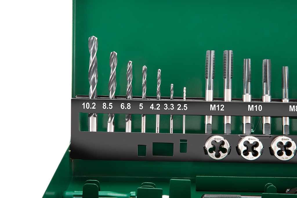 Bộ mũi khoan (taro) 1 bộ 37 cái SATA 50455 - 37Pc. HSS Tap &Twist Drill Set