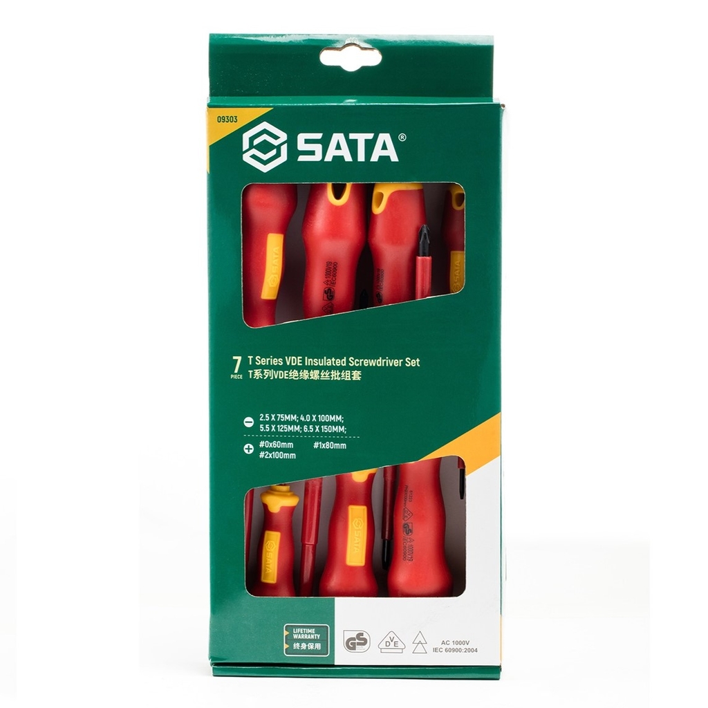 Bộ tuốc nơ vít T 1đầu SATA 1 bộ 7 cái 09303