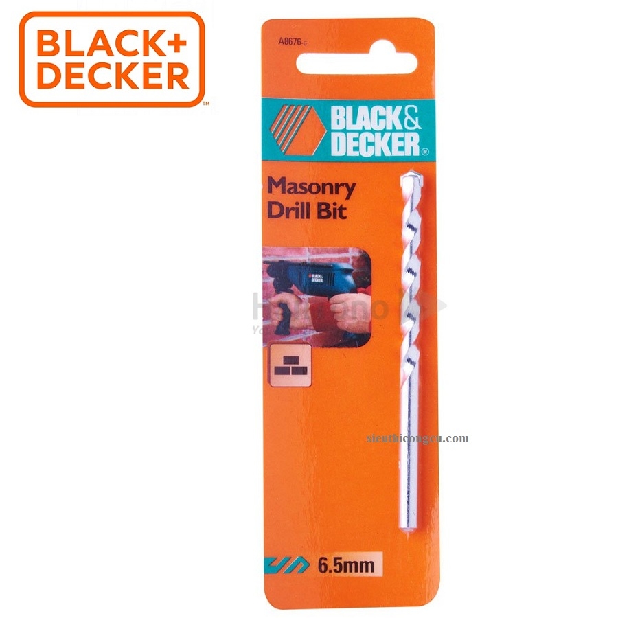 Mũi khoan bê tông 6.5mm Black+Decker A8676